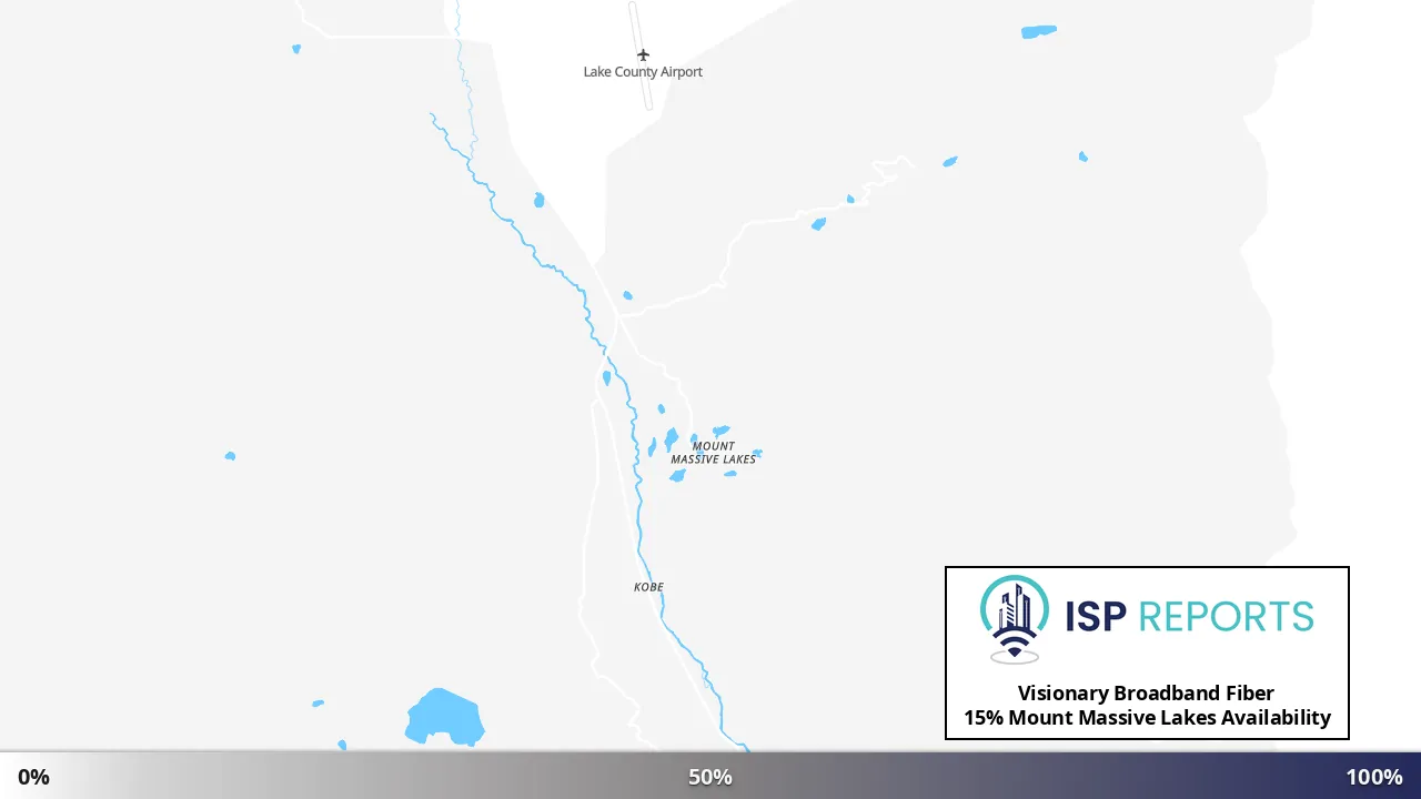 Mount Massive Lakes, CO map of internet availability