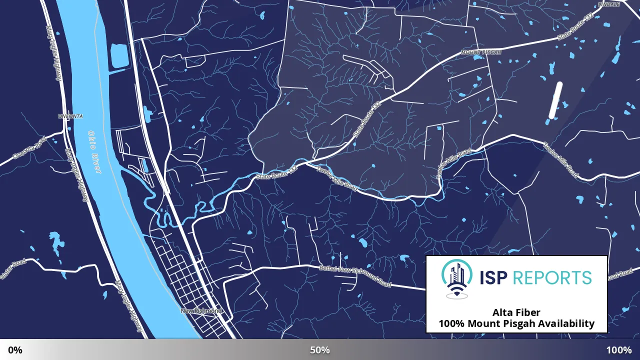 Mount Pisgah, OH map of internet availability