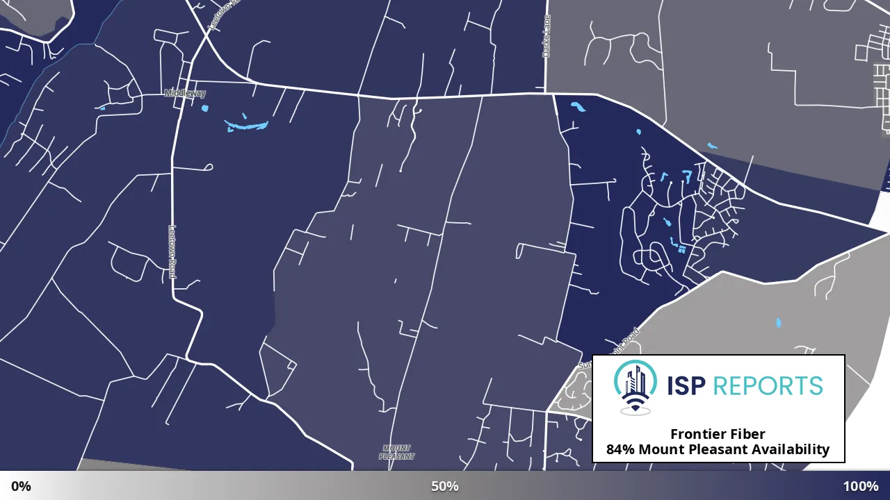 Mount Pleasant, WV map of internet availability