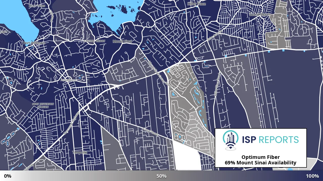 Mount Sinai, NY map of internet availability