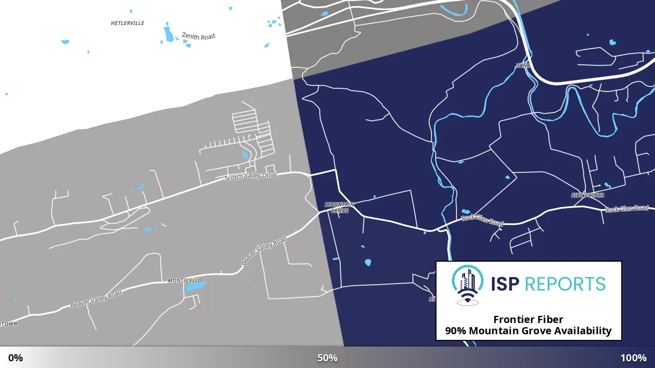 Mountain Grove, PA map of internet availability