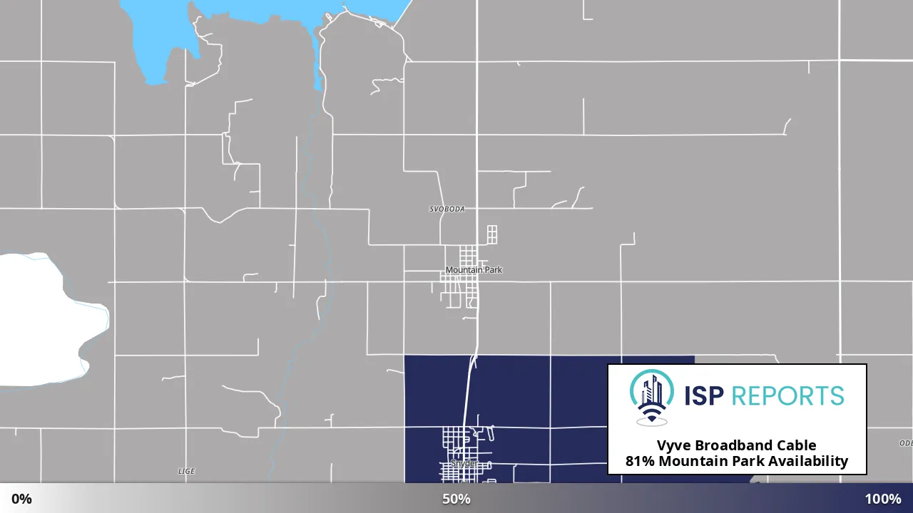 Mountain Park, OK map of internet availability