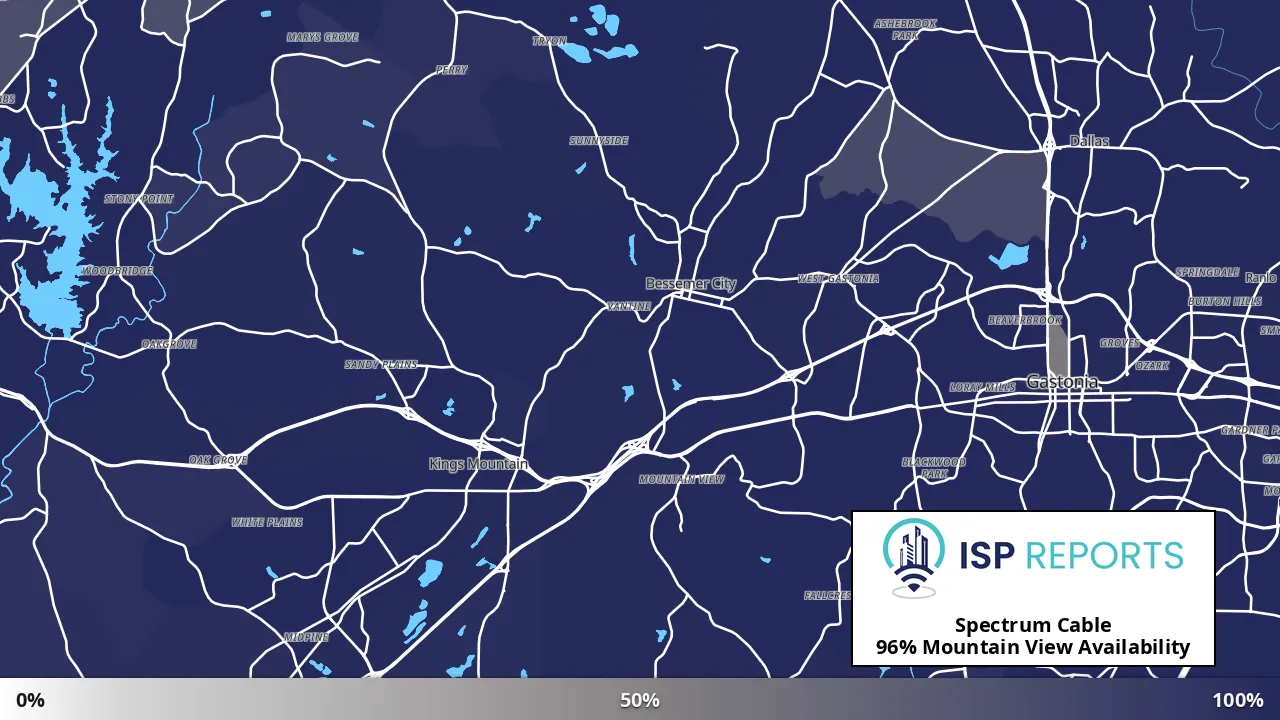 Mountain View, NC map of internet availability