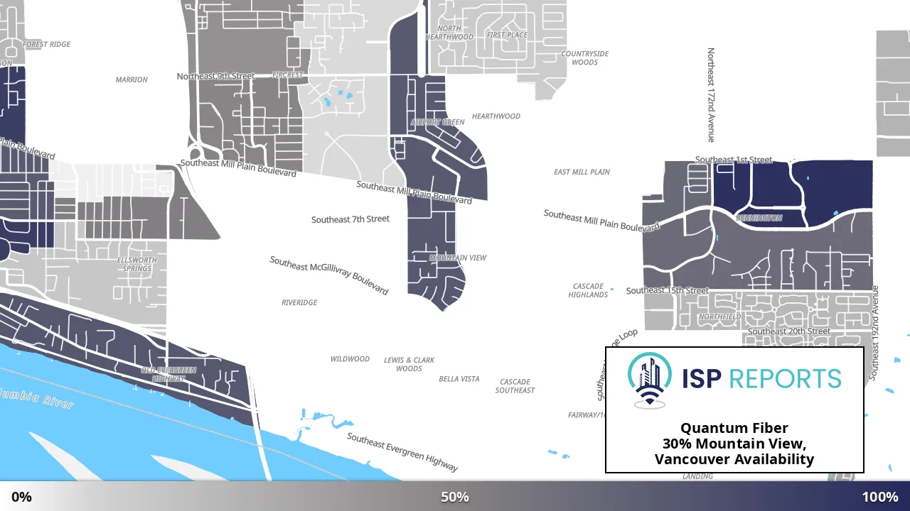 Mountain View, Vancouver, WA map of internet availability