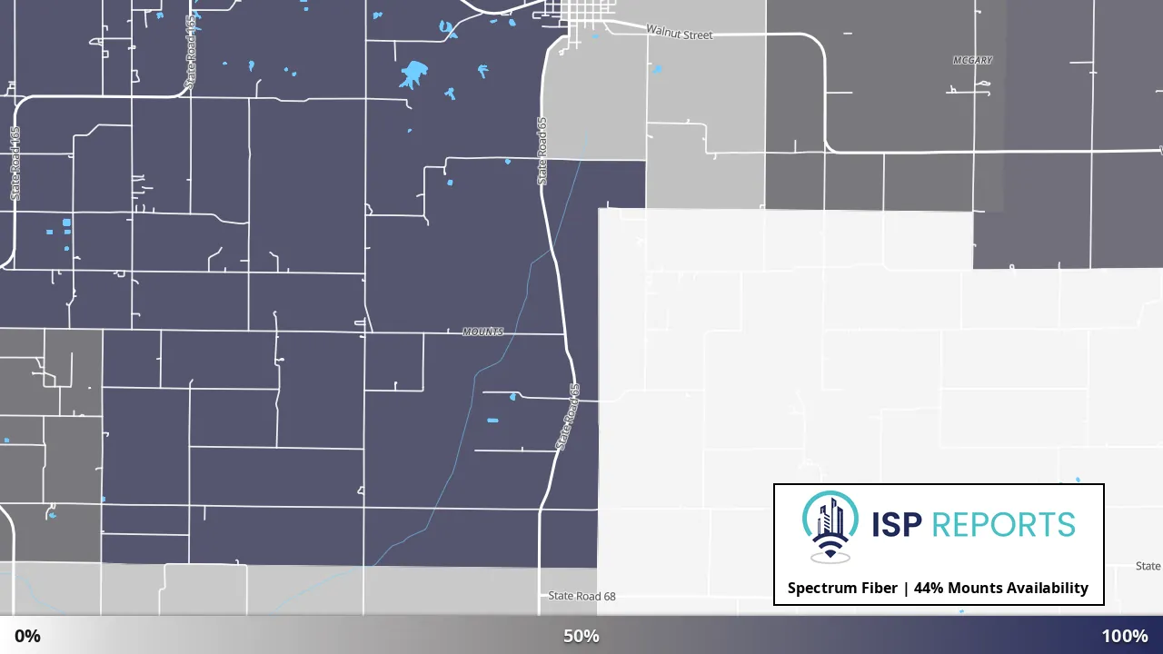 Mounts, IN map of internet availability