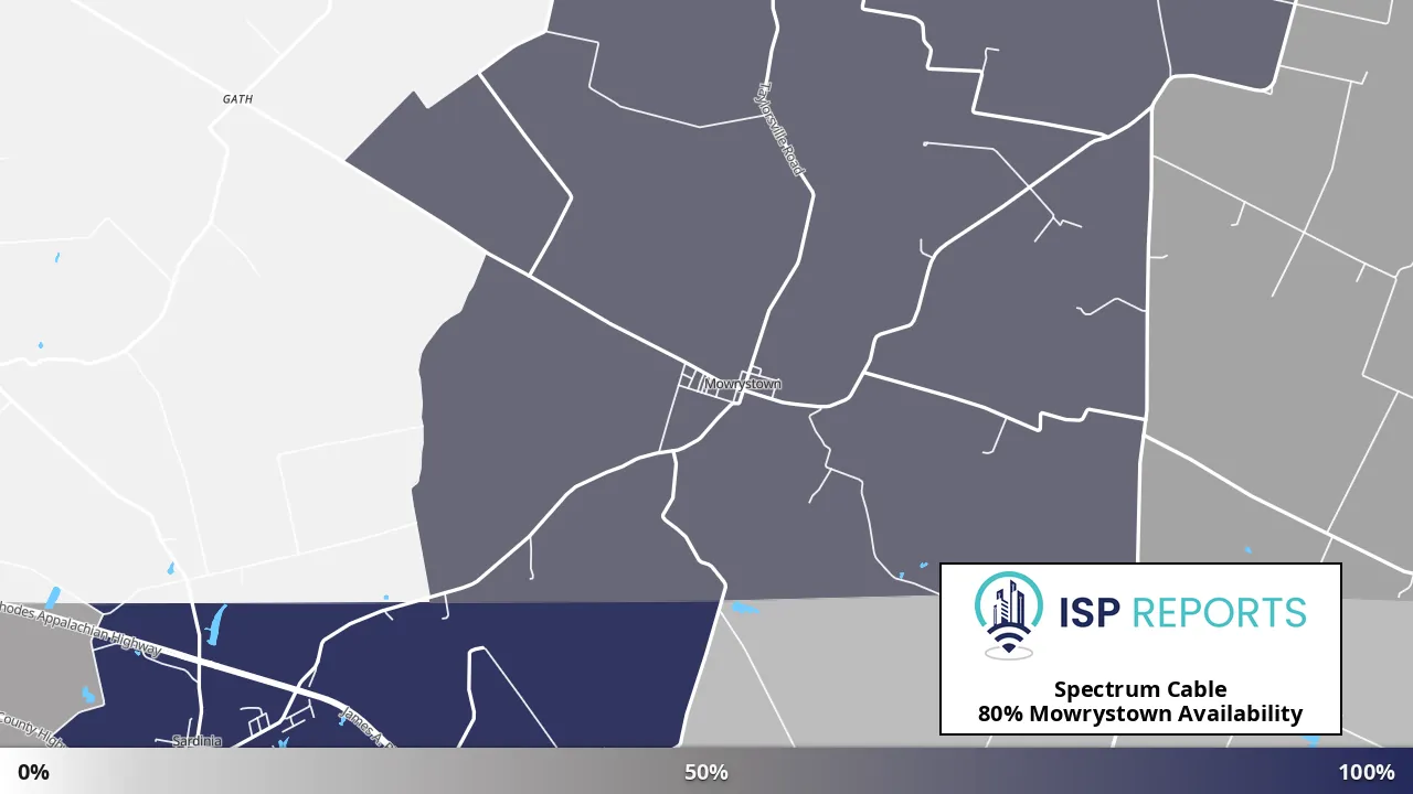 Mowrystown, OH map of internet availability