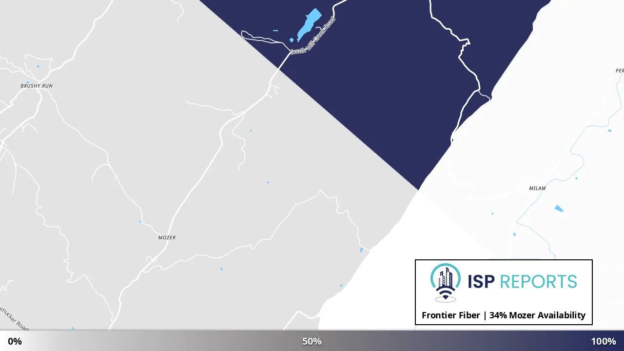 Mozer, WV map of internet availability