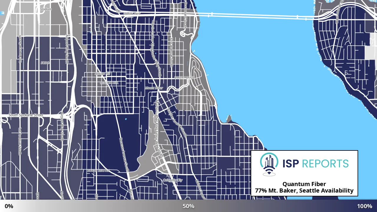 Mt. Baker, Seattle, WA map of internet availability