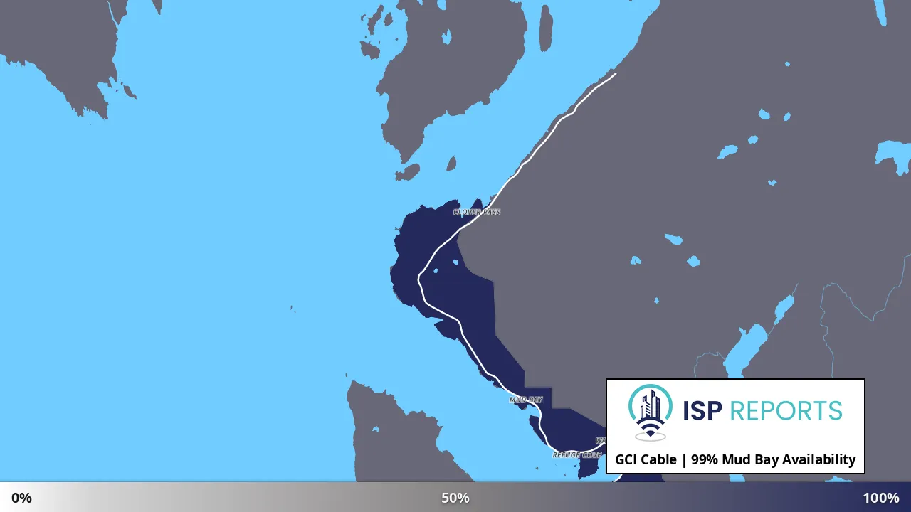 Mud Bay, AK map of internet availability
