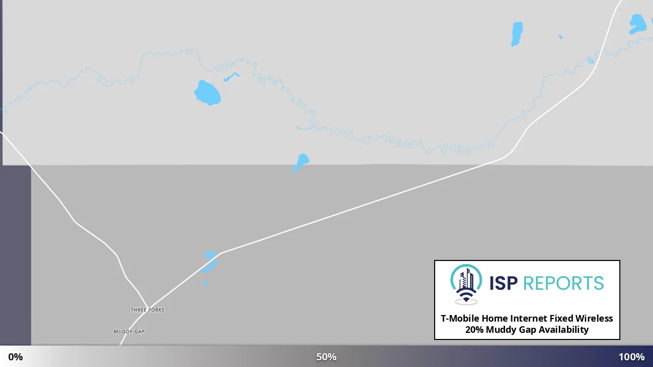 Muddy Gap, WY map of internet availability