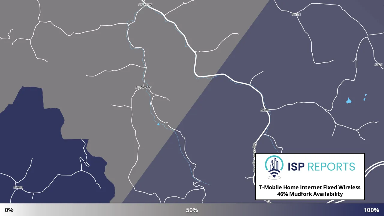 Mudfork, WV map of internet availability