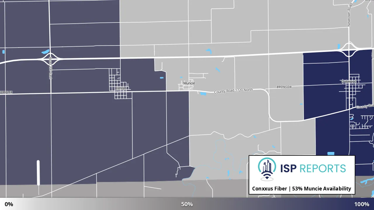 Muncie, IL map of internet availability