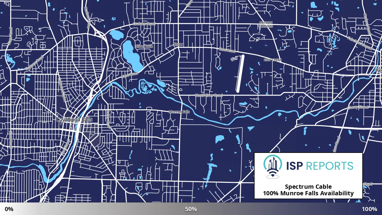 Munroe Falls, OH map of internet availability