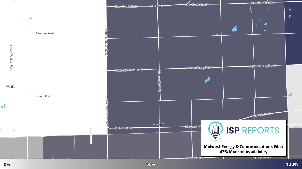 Munson, MI map of internet availability