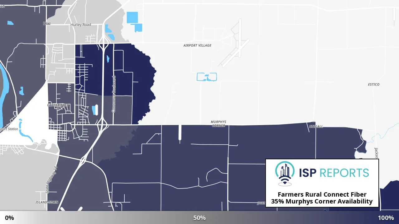 Murphys Corner, AR map of internet availability