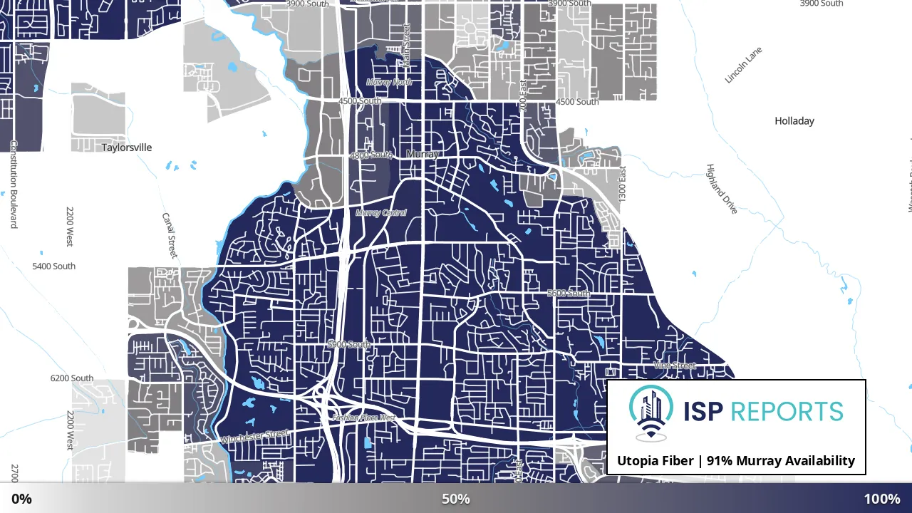 Murray, UT map of internet availability