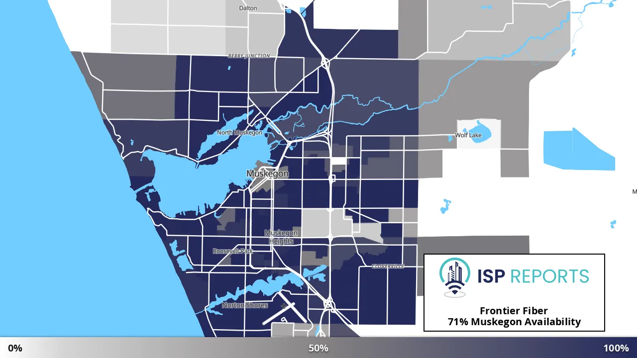 Muskegon, MI map of internet availability