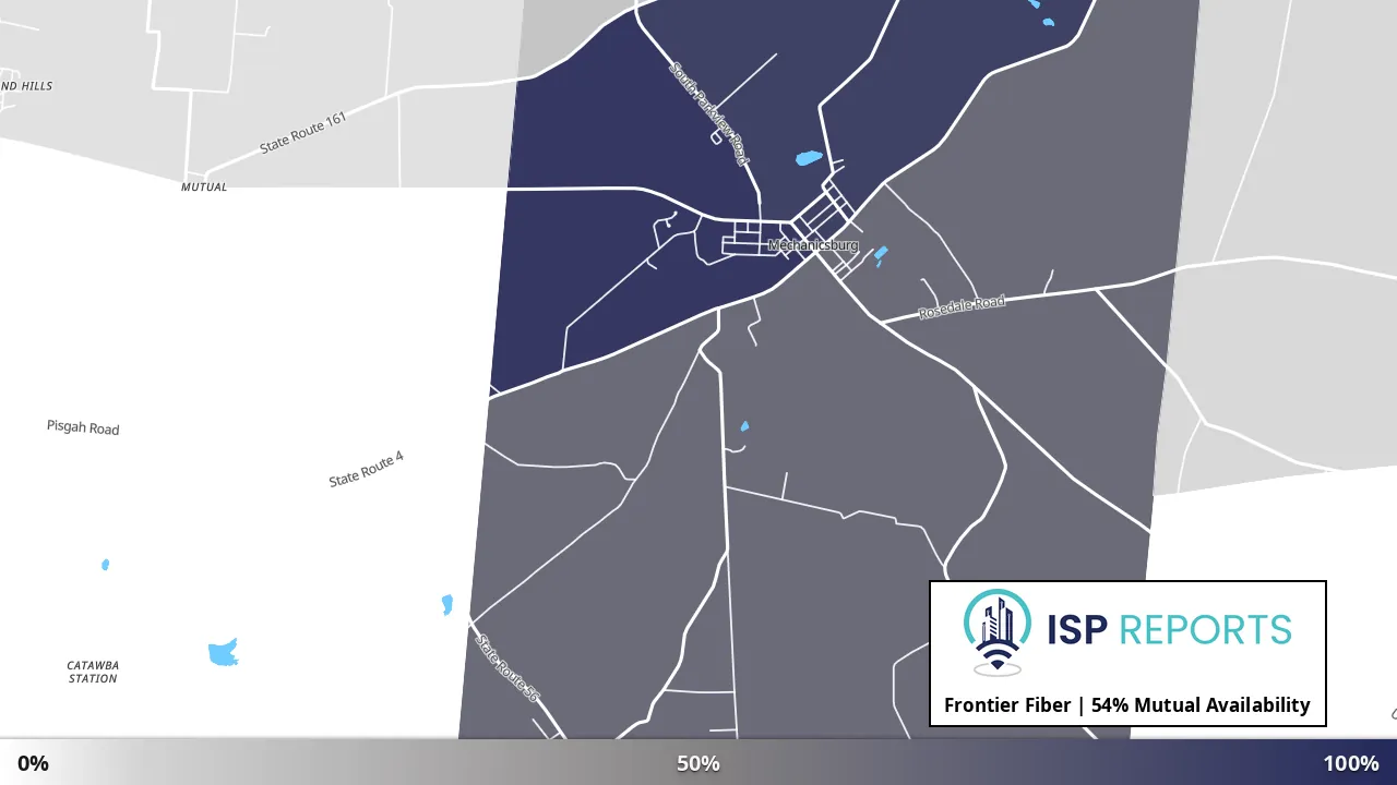 Mutual, OH map of internet availability