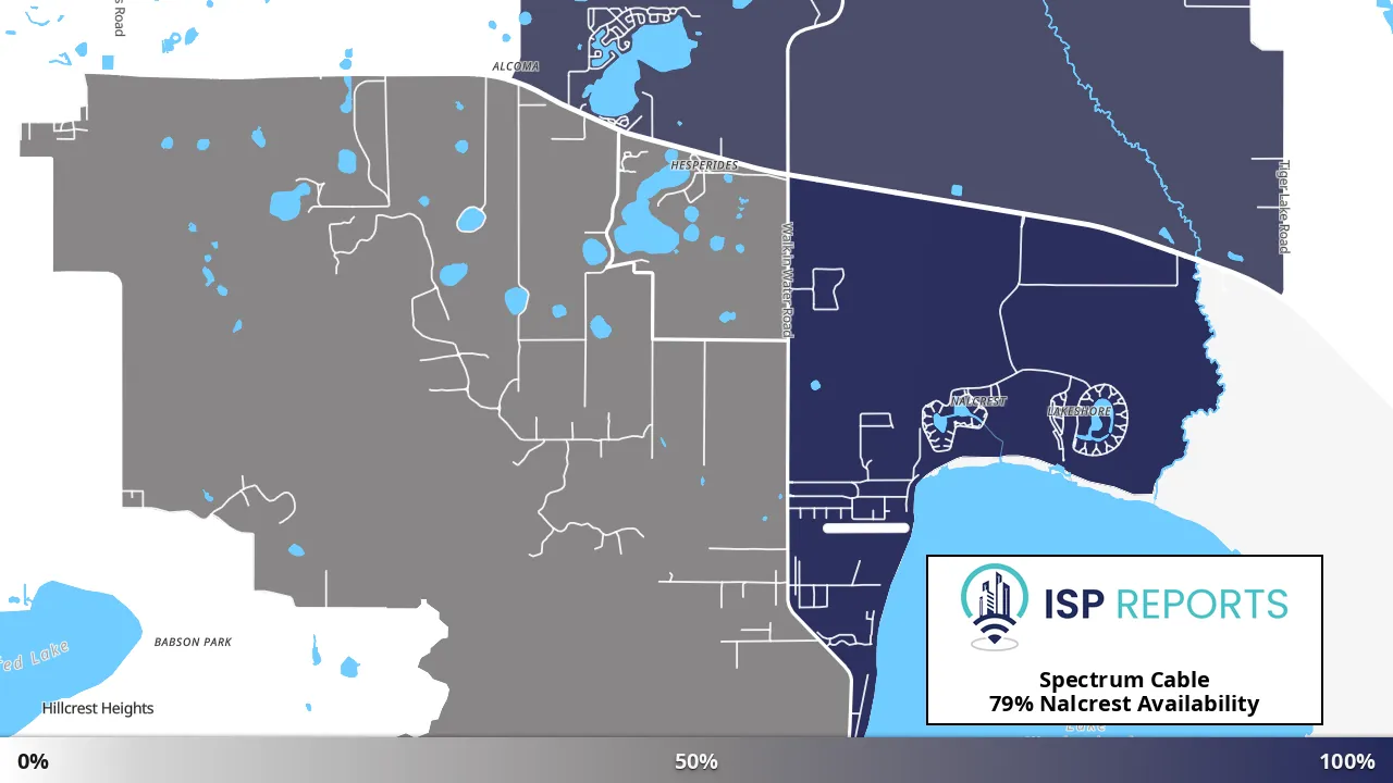 Nalcrest, FL map of internet availability