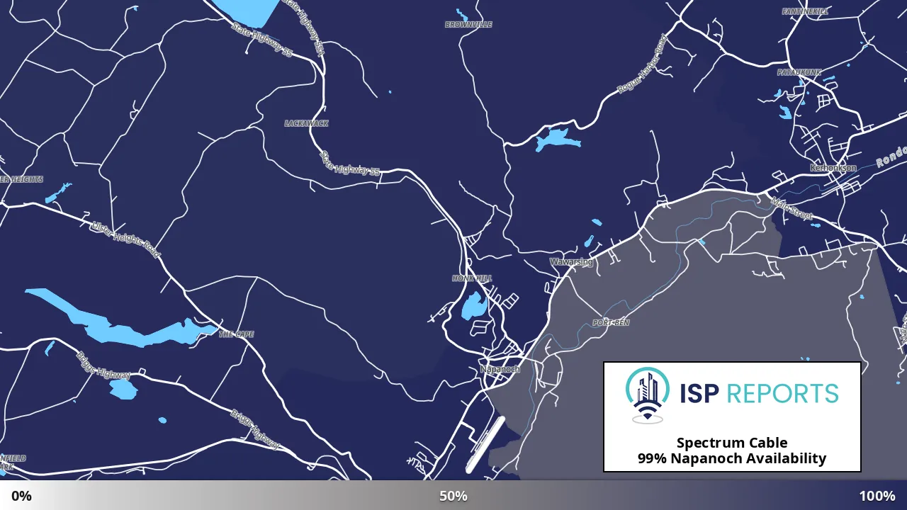 Napanoch, NY map of internet availability