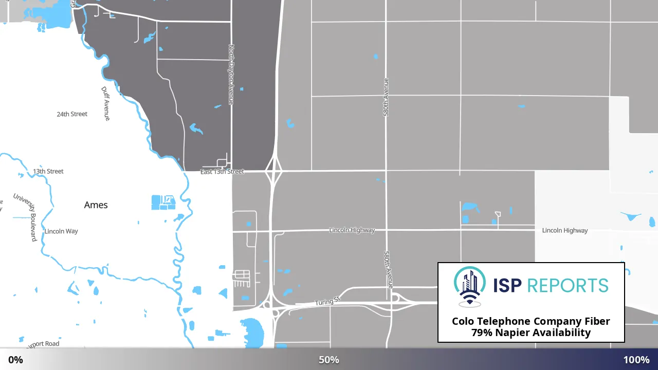 Napier, IA map of internet availability