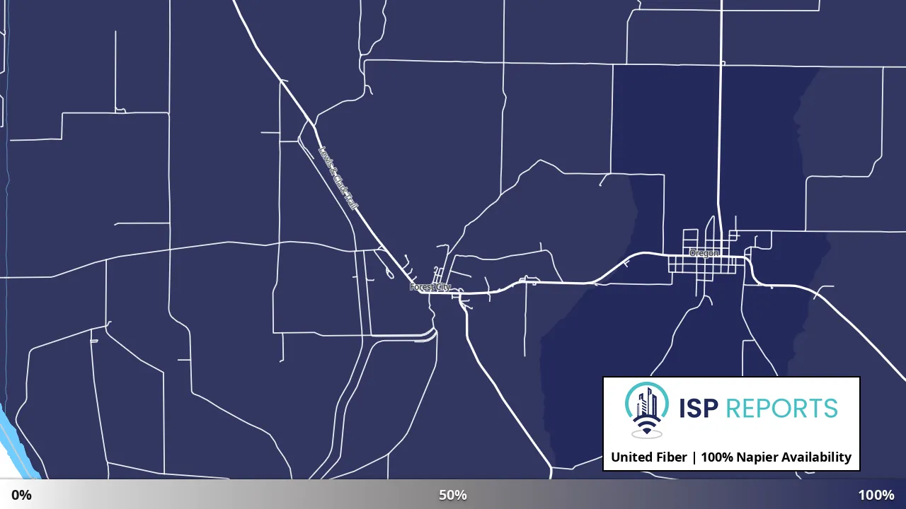 Napier, MO map of internet availability