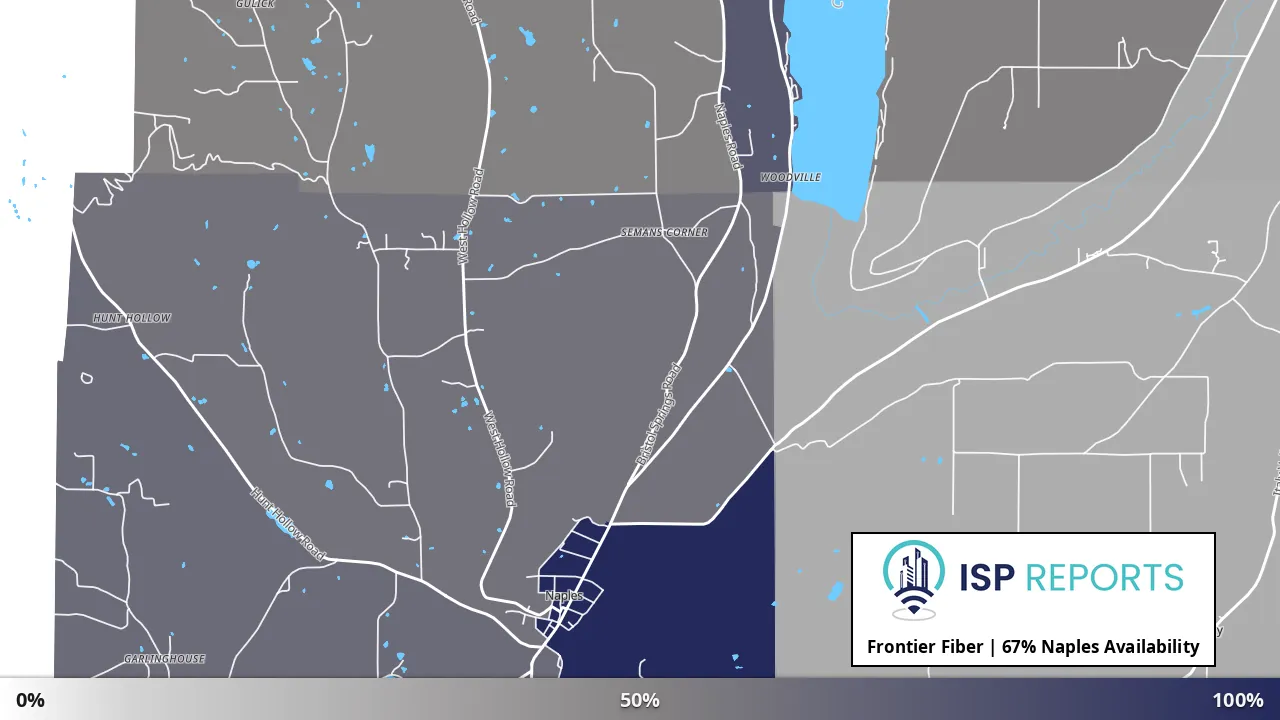 Naples, NY map of internet availability