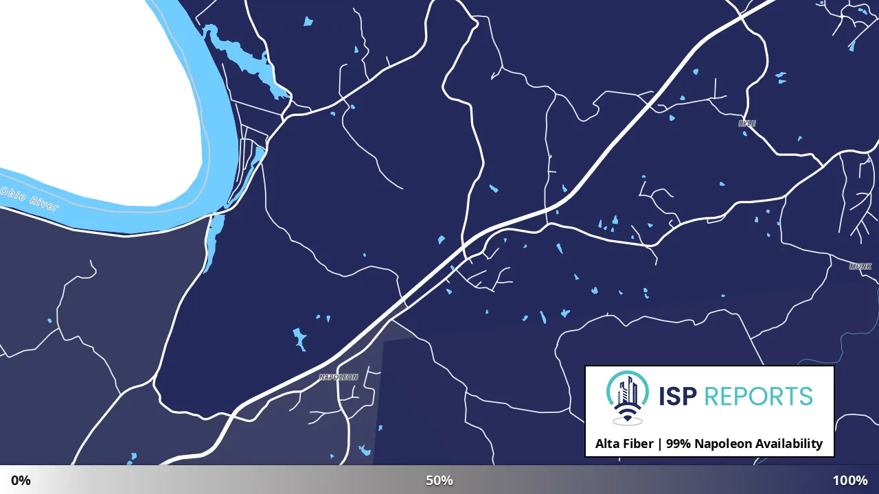 Napoleon, KY map of internet availability