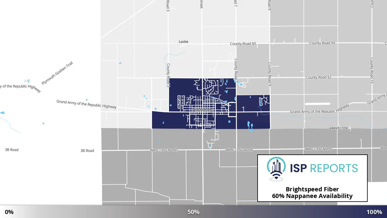 Nappanee, IN map of internet availability