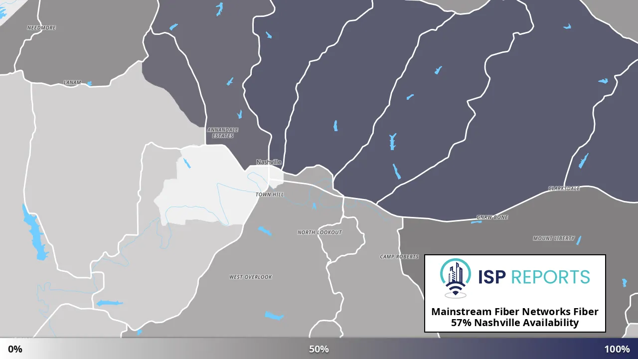 Nashville, IN map of internet availability