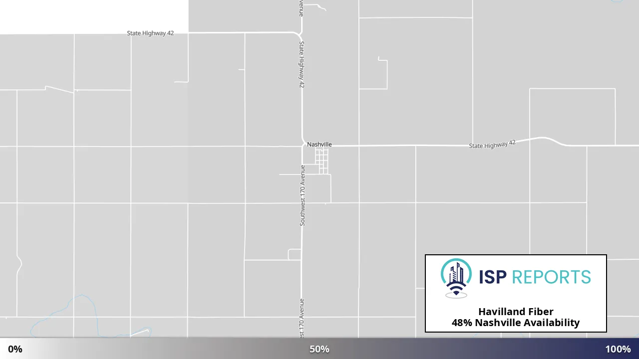 Nashville, KS map of internet availability