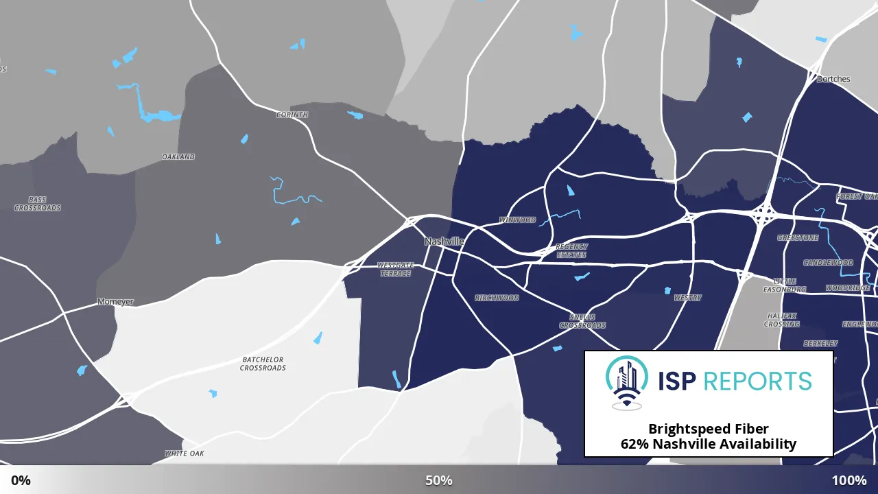 Nashville, NC map of internet availability