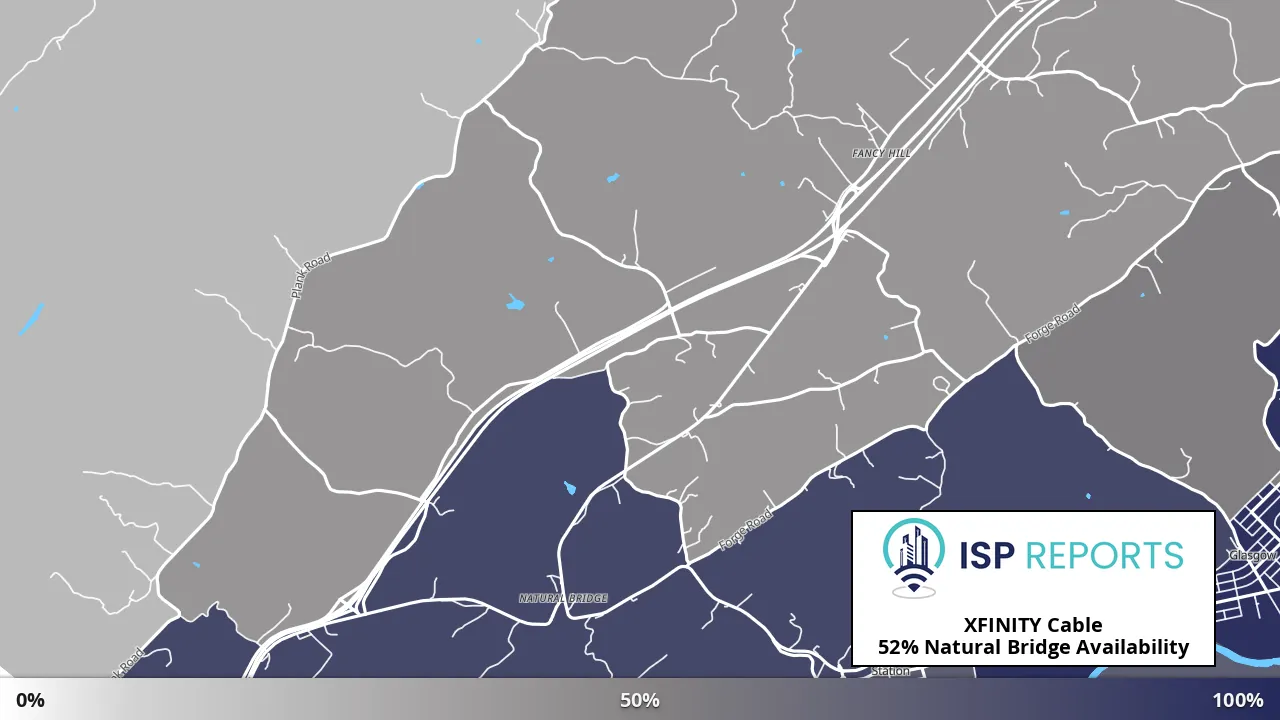 Natural Bridge, VA map of internet availability