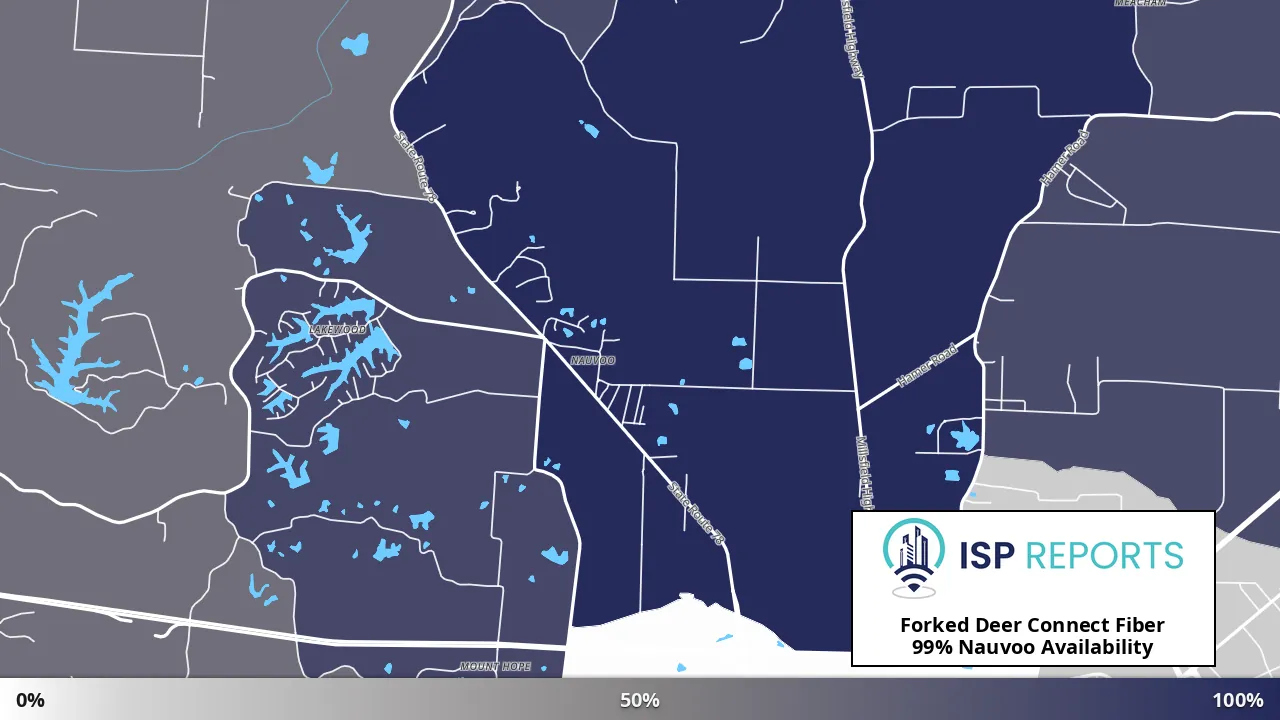 Nauvoo, TN map of internet availability