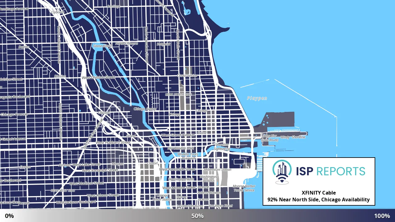 Near North Side, Chicago, IL map of internet availability