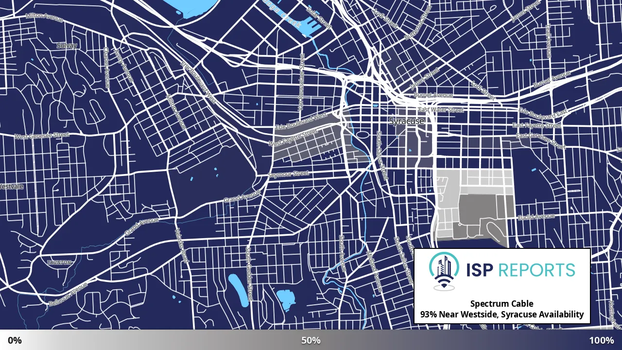 Near Westside, Syracuse, NY map of internet availability