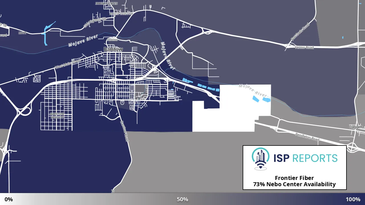 Nebo Center, CA map of internet availability
