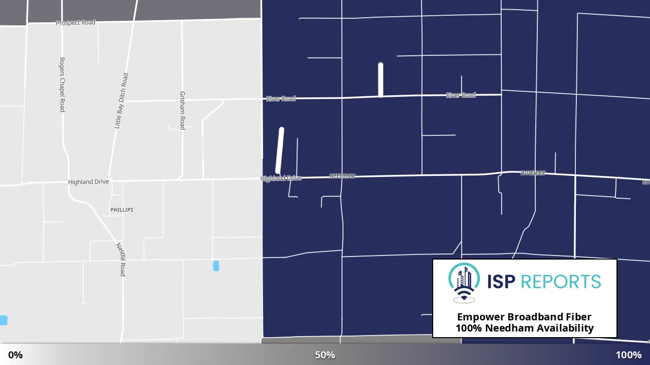 Needham, AR map of internet availability