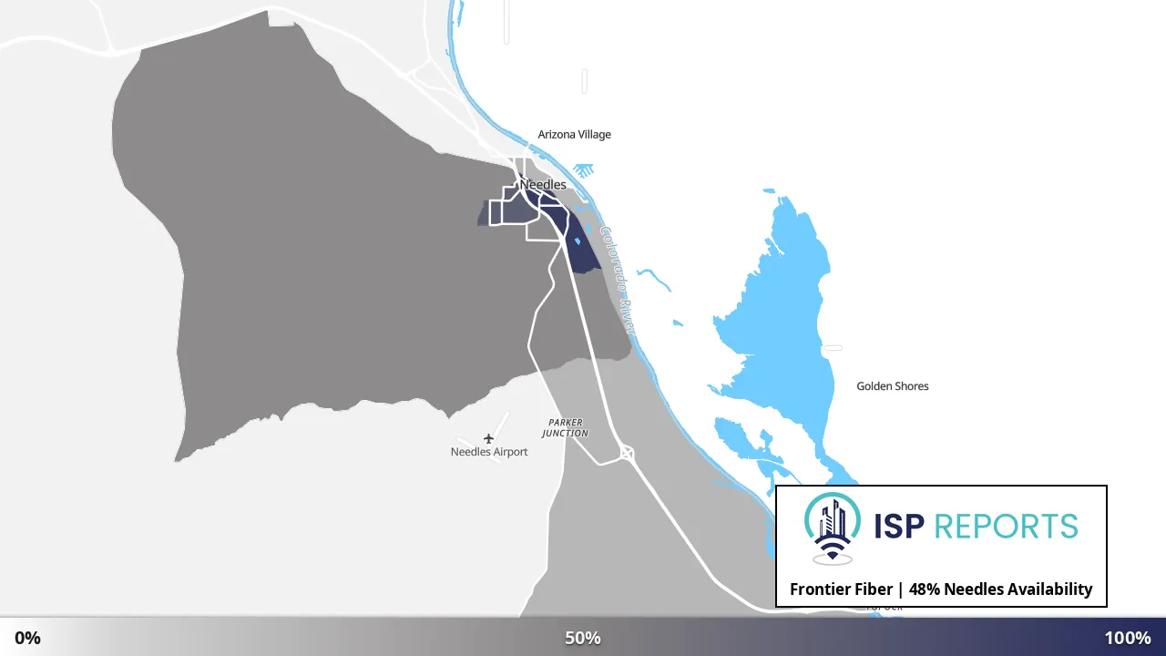 Needles, CA map of internet availability