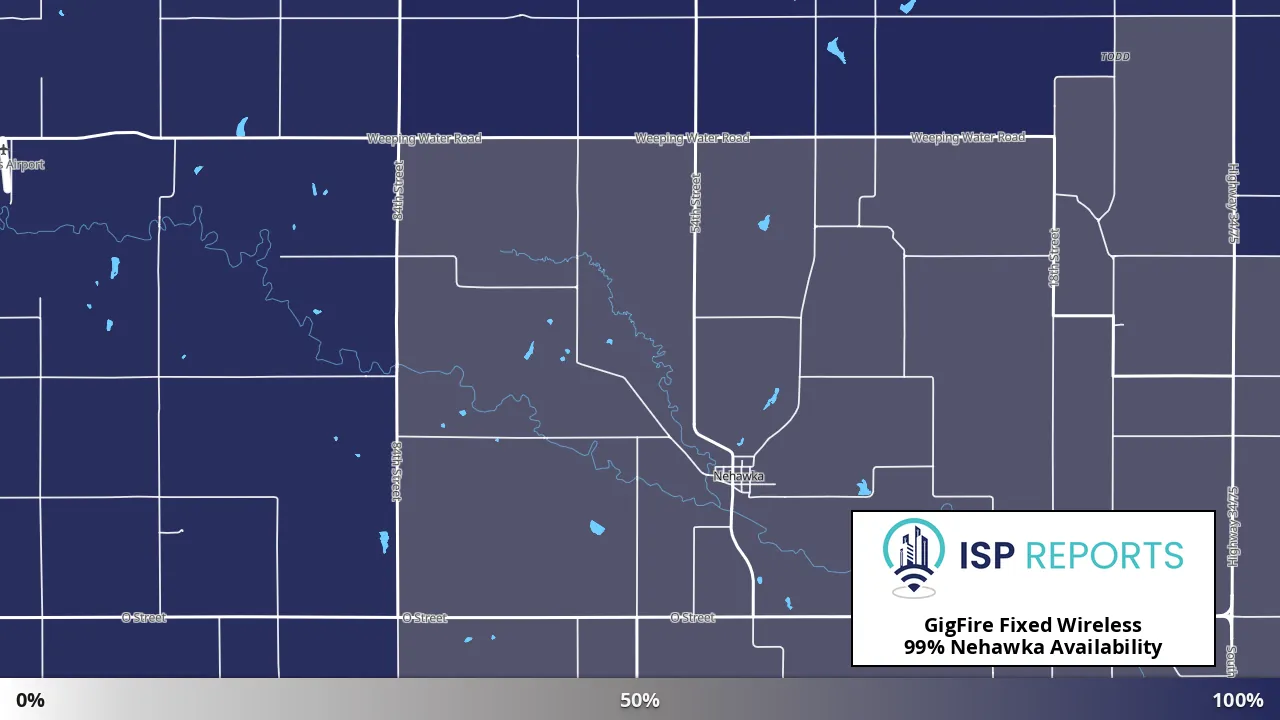 Nehawka, NE map of internet availability