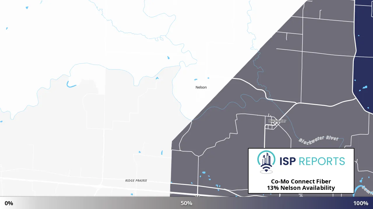 Nelson, MO map of internet availability