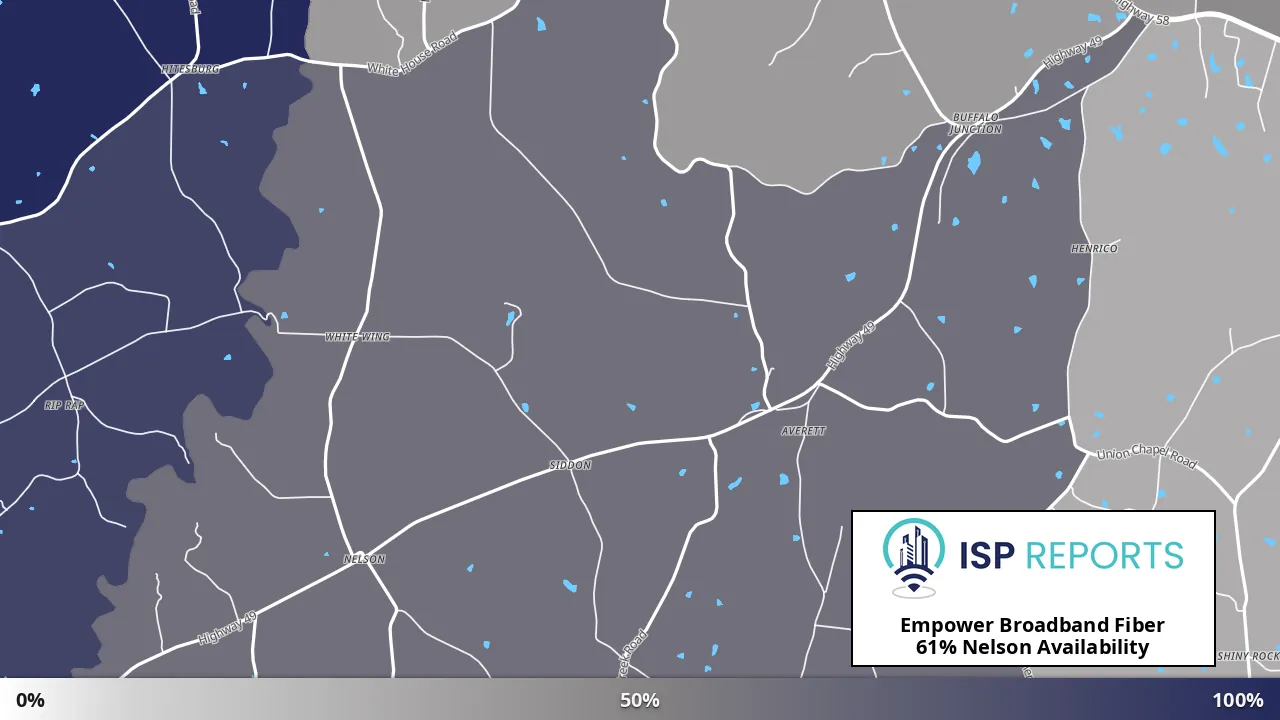 Nelson, VA map of internet availability