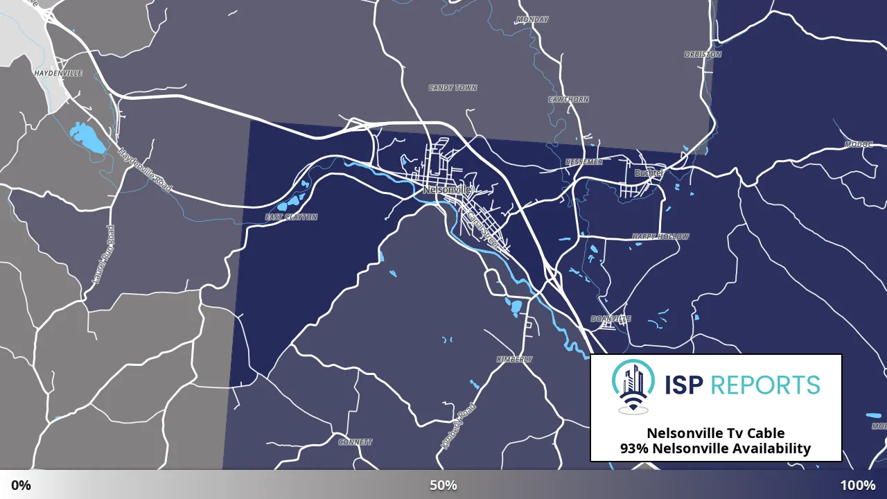 Nelsonville, OH map of internet availability