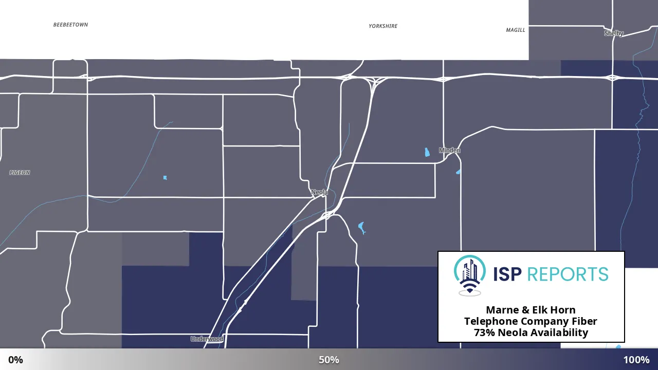 Neola, IA map of internet availability