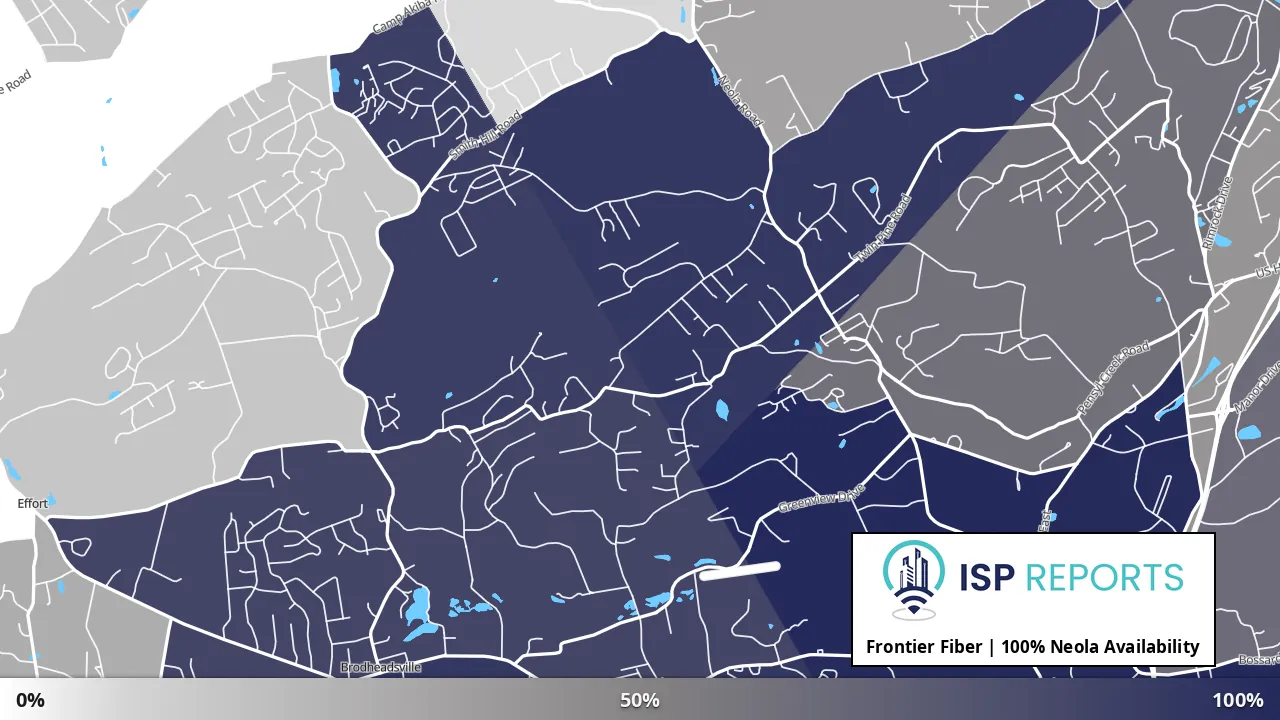 Neola, PA map of internet availability
