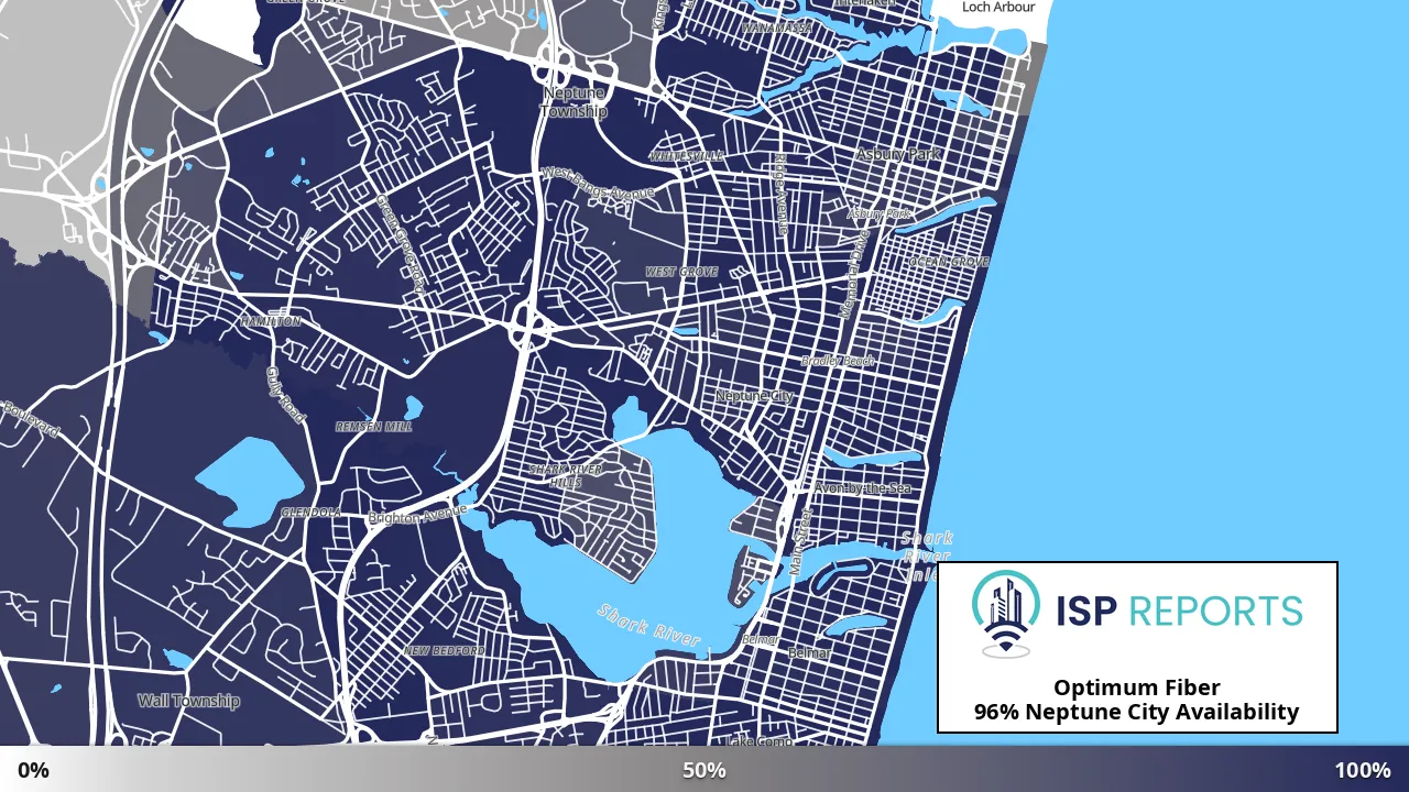 Neptune City, NJ map of internet availability