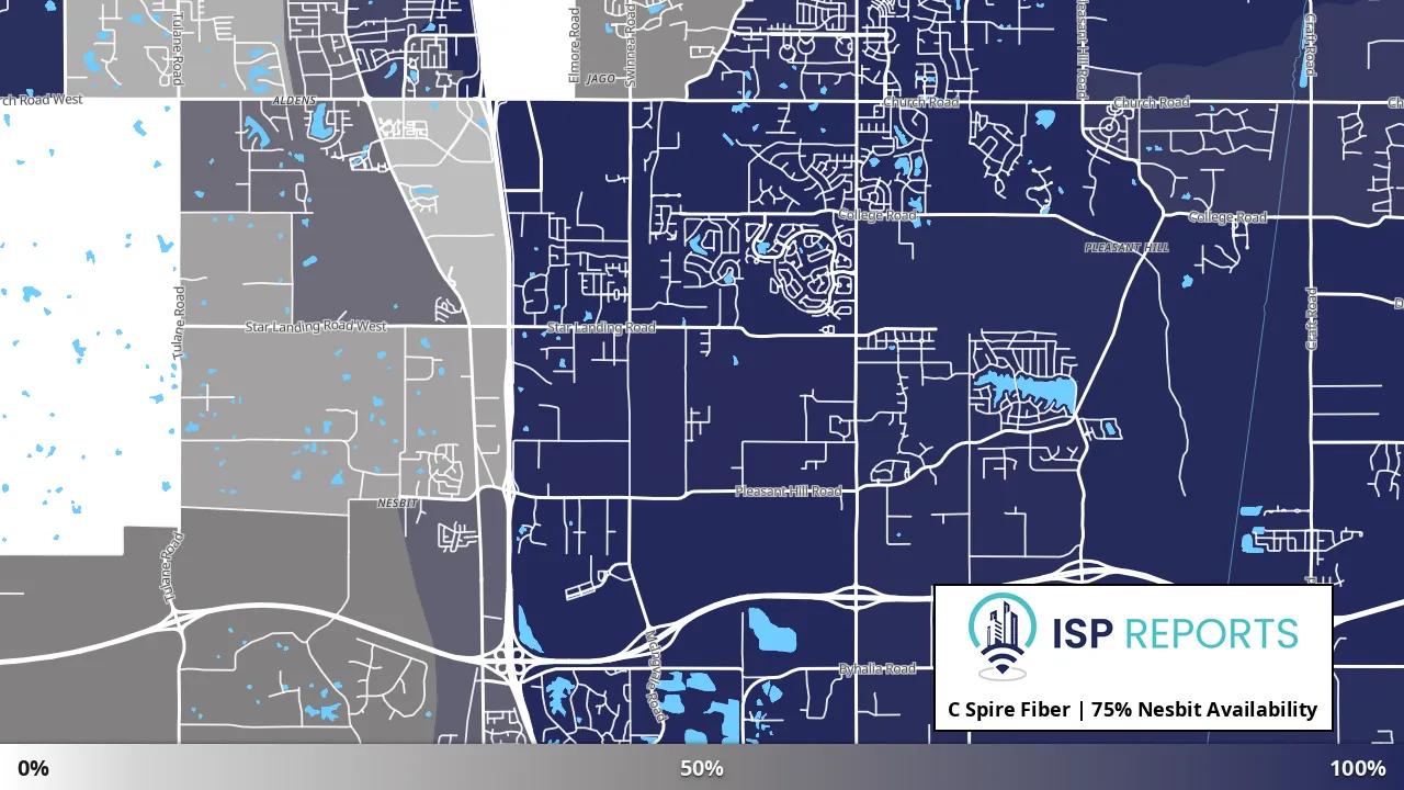 Nesbit, MS map of internet availability