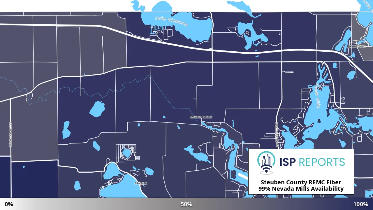 Nevada Mills, IN map of internet availability