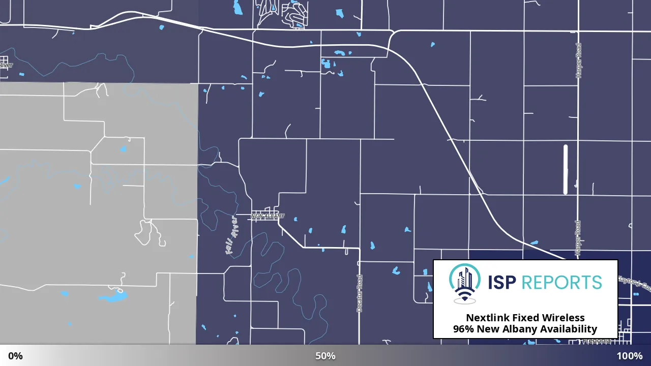 New Albany, KS map of internet availability