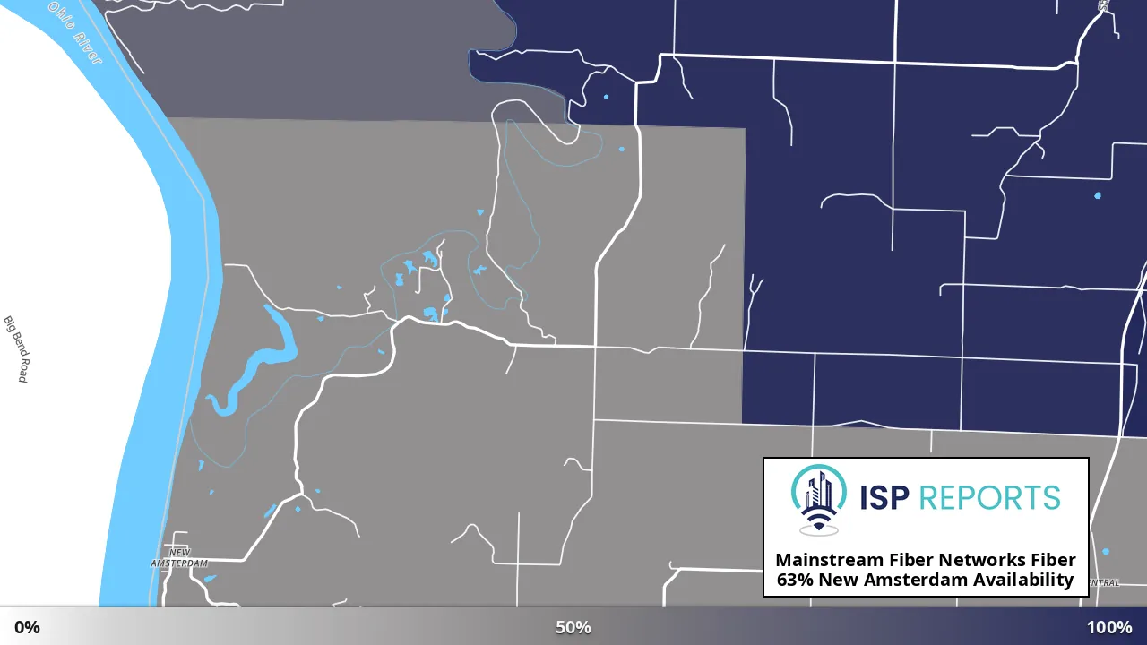 New Amsterdam, IN map of internet availability